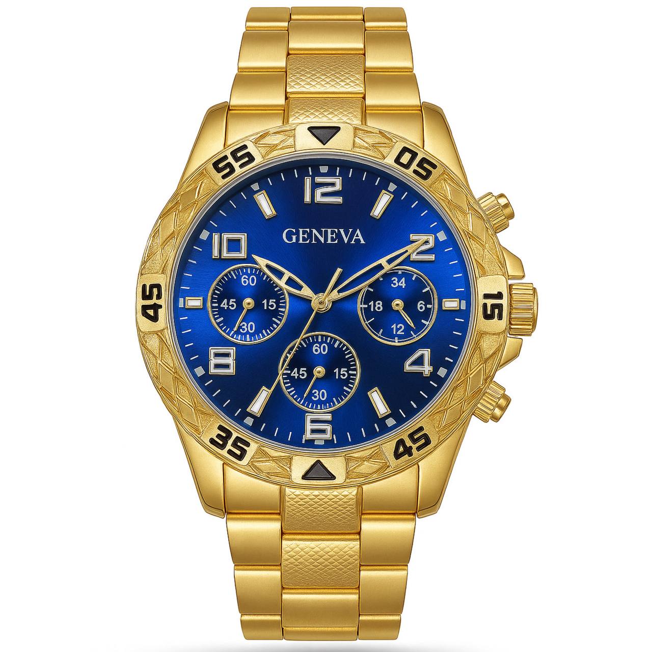 Blue men fashionable Geneva watch