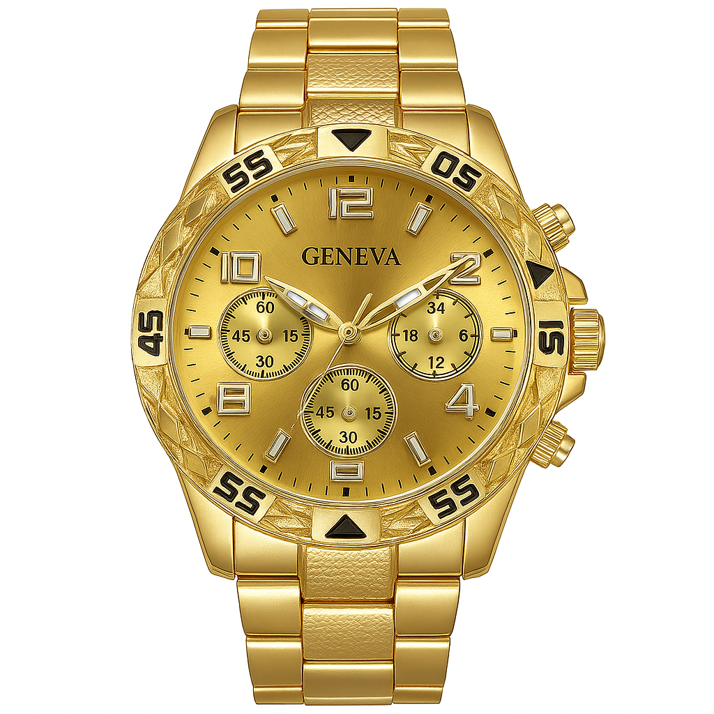 2pcs men fashionable Geneva watch