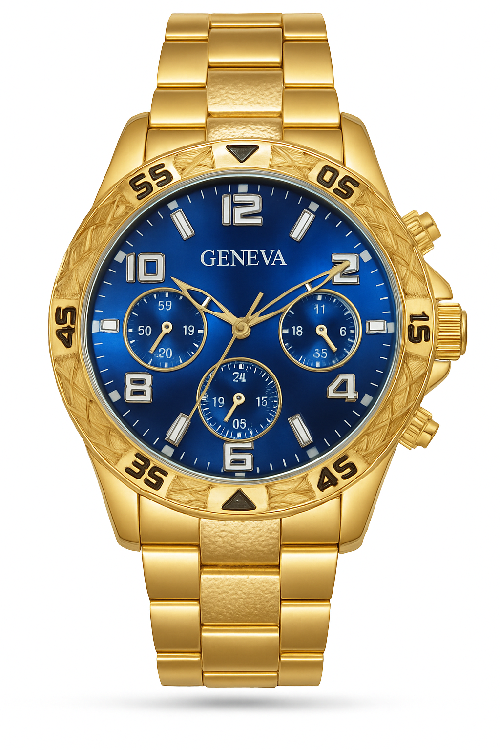 2pcs men fashionable Geneva watch